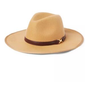 JANIE AND JACK Girl Tan Felt Bridle Bit Hat SZ: 6-12 months old